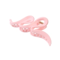 Pince à cheveux irrégulière rose pastel avec finition brillante et motif ondulé - Rose Clair