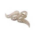 Irregular wave hair claw clip in translucent beige resin with golden metal spring - Bulk Packaging / Jelly Grey