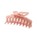 Hohlraum-Schmetterling-Haarklammer aus mattrosa Kunststoff mit starker Metallfeder - Glänzend Rosa