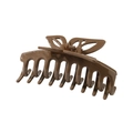 Glänzende kaffeebraune Haarspange mit hohlem Schmetterlings-Design und großem Haargreifer - Glänzend Kaffee