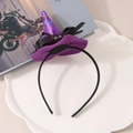 Cerchietto per Halloween con cappello da strega viola fiocco in pizzo e stelle blu - Cilindro Viola