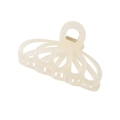 Pinza per capelli beige crema traforata con finitura semitrasparente e molla dorata - Confezione sfusa / Bianco Latte Jelly