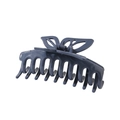 Pinza per capelli a farfalla grigio-blu Morandi con finitura lucida e presa grande - Sacchetto OPP Singolo (Individuale) / Blu Marino Lucido
