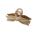 Elegante pinza per capelli a fiocco beige opaco con presa grande per donna - Cachi Opaco