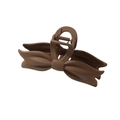 Elegant mocha brown bow hair claw clip with a matte finish for women's hairstyling - Bulk Packaging / Matte Dark Coffee
