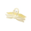 Matte resin cream bow hair claw clip with durable metal spring for daily styling - Bulk Packaging / Matte Cream White