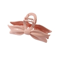 Elegant large matte light pink bow hair claw clip with strong metal spring for women - Bulk Packaging / Glossy Pink