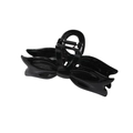 Elegante molletta per capelli a fiocco nero lucido con molla metallica resistente - Nero Lucido
