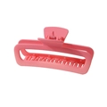 Pinza per capelli rettangolare rosa corallo opaco con grande finitura satinata per donna - Imballaggio Individuale / Rosa corallo