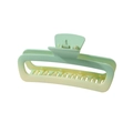 Grande molletta per capelli rettangolare opaca con sfumatura di colore verde e crema - Imballaggio Individuale / Sfumato da Verde Chiaro a Giallo