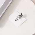 Schicker Y2K Schmetterlings-Haarclip aus schwarzem Metall mit funkelnden Strass - Schwarzer Schmetterling