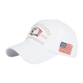 Casquette blanche avec broderie d'aigle anniversaire 2026 et écusson drapeau USA latéral - Blanc
