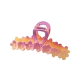 Frosted floral hair claw clip with purple to orange gradient finish for women - Individual Packaging (OPP Bag) / Gradient Purple Yellow
