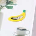 Cute yellow banana shaped metal hair clip with glossy enamel finish for women - #9 Banana - Yellow