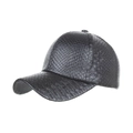 Gorra de béisbol negra de otoño invierno con textura de piel de cocodrilo sintética - Negro