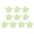 Set di 10 fermagli per capelli Y2K a forma di stella in metallo verde chiaro per donne - Stella a Cinque Punte (3.2CM) / Confezione da 10 / Verde chiaro