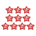 Set di 10 fermagli per capelli a stella in metallo rosso stile dopamine y2k - Stella a Cinque Punte (3.2CM) / Confezione da 10 / Rosso