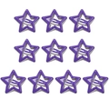 Set di 10 fermagli per capelli in metallo viola a forma di stella vuota stile Y2K - Stella a Cinque Punte (3.2CM) / Confezione da 10 / Viola scuro