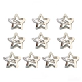 Set da 10 pezzi di fermagli per capelli Y2K a stella in metallo argento da donna - Stella a Cinque Punte (3.2CM) / Confezione da 10 / Argento