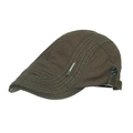 Béret rétro marron pour homme avec motif matelassé en losange et boucle en métal - Vert Armée