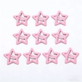 Set di 10 fermagli per capelli a stella rosa Y2K in metallo con finitura opaca - Stella a Cinque Punte (3.2CM) / Confezione da 10 / Rosa