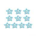 Set di 10 fermagli per capelli a forma di stella blu chiaro in metallo stile Y2K - Stella a Cinque Punte (3.2CM) / Confezione da 10 / Blu