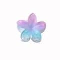 4cm purple and blue gradient plumeria flower hair claw clip in translucent resin - Rose Blue Gradient