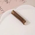 Elastico per capelli a spirale in resina ambrata con punte in metallo dorato - Marrone Trasparente