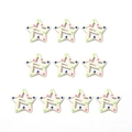 Set di 10 fermagli per capelli a stella Y2K in metallo bianco crema con pois colorati - Pentagramma a Pois / Confezione da 10 / Crema