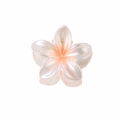 Pince à cheveux fleur de frangipanier rose nacré de couleur bonbon pour femmes - Orange Nacré (4cm)