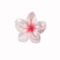 Pince à cheveux fleur de frangipanier dégradé rose et blanc au fini nacré brillant - Rouge Nacré (4cm)