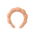 Puffy apricot cloud headband in soft terry cloth for stylish high cranial top look - Orange