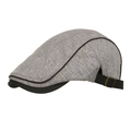 Detail of gray ivy cap showing fine knit texture and black adjustable metal buckle strap - Light Gray