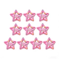 Set di 10 fermagli per capelli a forma di stella rosa Y2K con motivi a pois colorati - Pentagramma a Pois / Confezione da 10 / Rosso rosa