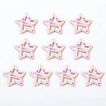 Set di 10 fermagli a stella Y2K rosa con pois colorati per ragazze e donne - Pentagramma a Pois / Confezione da 10 / Rosa chiaro