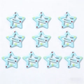 Set di 10 fermagli per capelli a stella azzurri con pois colorati in stile Y2K - Pentagramma a Pois / Confezione da 10 / Blu