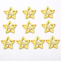 Set di 10 fermagli a stella gialli in metallo con pois colorati stile Y2K per bimba - Pentagramma a Pois / Confezione da 10 / Giallo
