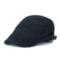 Gorra clásica azul marino de algodón con hebilla de metal lateral ajustable para hombre - Azul Marino