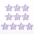 Fermagli per capelli a stella lilla con pois colorati, set da 10 pezzi in metallo - Pentagramma a Pois / Confezione da 10 / Viola