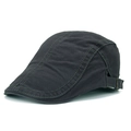Gorra plana de hombre gris oscuro de algodón con hebilla ajustable y costuras - gris oscuro