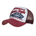 Casquette trucker bordeaux et blanc avec broderie Comma Style et filet respirant à l'arrière - Bordeaux