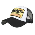 Casquette trucker vintage noir et blanc avec broderie Western jaune et filet mesh - Noir