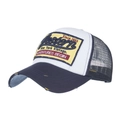 Casquette trucker en filet bleu marine et blanc avec broderie Western New York et bord usé - Bleu Marine