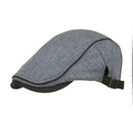 Gorra plana gris vintage con borde negro y hebilla de latón ajustable hombre - gris oscuro