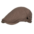 Gorra plana clásica marrón para hombre con hebillas metálicas y ojales de ventilación - café