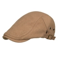 Gorra plana clásica caqui para hombre con hebilla ajustable y ojales metálicos - Caqui