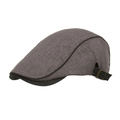 Gorra plana clásica gris y negra con hebilla ajustable y tejido texturizado - Café Oscuro