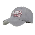Light grey cotton baseball cap featuring 3D New York City embroidery and curved visor - Gray