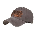 Dark grey washed canvas baseball cap with Always embroidery and orange New York City label - Coffee