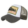Casquette trucker vintage blanc et vert olive avec écusson brodé Indian No.7 - Vert Armée
